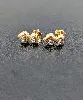 boucles d'oreilles or double coeurs chacune sertie de deux diamants or 750 millième (18 ct) 1,56g