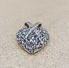 pendentif argent coeur pavé d'oxydes argent 925 millième (22 ct) 11,10g