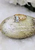 bague or sertie d'une aigue-marine taille emeraude or 750 millième (18 ct) 3,47g