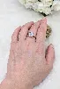 bague or sertie d'une aigue-marine taille emeraude or 750 millième (18 ct) 3,47g