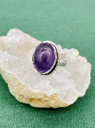 bague argent avec amethyste ovale argent 925 millième (22 ct) 6,34g