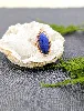 bague marquise en or rose ornée d'un lapis lazuli forme navette or 750 millième (18 ct) 5,07g