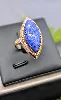 bague marquise en or rose ornée d'un lapis lazuli forme navette or 750 millième (18 ct) 5,07g