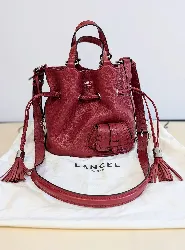 lancel sac seau premier flirt s en cuir grainé rouge