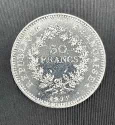 pièce 50 francs hercules 1977 argent 900 millième 30,06g