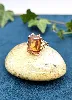 bague or ornée d'une citrine taille émeraude or 750 millième (18 ct) 10,65g