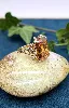 bague or ornée d'une citrine taille émeraude or 750 millième (18 ct) 10,65g