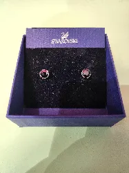 boucle d oreilles puce strass noir swarovski