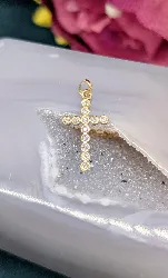 pendentif croix en or seti des oxydes or 375 millième (9 ct) 0,48g