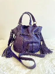 lancel sac seau premier flirt s en cuir grainé violet