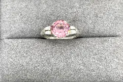 bague enfant argent avec oxyde rose facetté argent 925 millième (22 ct) 0,99g