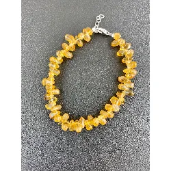 bracelet argent pierre citrine forme irrégulière