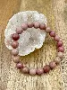 bracelet élastiqué boules en pierre rhodonite d8mm