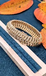 bracelet manchette en or maille américaine or 750 millième (18 ct) 38,56g