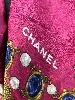 chanel foulard /carré en soie fond fushia