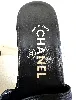 chanel mules à talon 9,5cm en cuir noir avec les logos cc en métal doré pointure 37,5