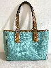 gucci sac cabas jackie en toile gg bleu turquoise et cuir marron