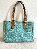 gucci sac cabas jackie en toile gg bleu turquoise et cuir marron