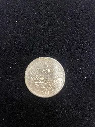 pièce 5 francs semeuse 1961 argent 835 millième 12g