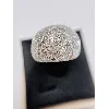 grande bague argent bombée pavé des oxydes argent 925 millième (22 ct) 13,99g