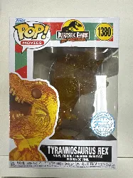 figurine funko! pop - jurassic park n°1380 - tyrannosaurus rex (ambre) - translucide (71340)