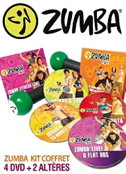 dvd zumba coffret 4 dvd + 2 haltères - version française