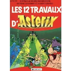 livre les 12 travaux d'astérix , d'après le dessin annimé