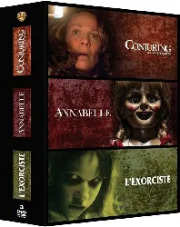 dvd conjuring : les dossiers warren + annabelle + l'exorciste - 3 films d'horeur - coffret dvd