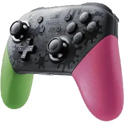 nintendo pro controller manette de jeu 12 boutons vert fluo, rose néon