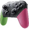 nintendo pro controller manette de jeu 12 boutons vert fluo, rose néon