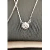 collier or blanc solitaire diamant 0,50ct environ or 750 millième (18 ct) 1,48g