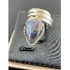 bague argent ornée d'une labradorite forme goutte d'eau argent 925 millième (22 ct) 6,28g