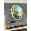 grande bague labradorite ovale argent 925 millième (22 ct) 12,11g