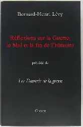 livre réflexions sur la guerre, le mal et fin de l'histoire