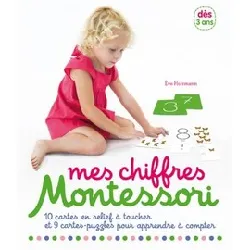 livre mes chiffres montessori - avec 1 livret d'activités '15 activités montessori autour des chiffres', 10 cartes en relief et 9 