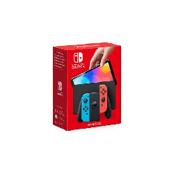 console nintendo switch (modèle oled) avec manettes joy - con bleu néon/rouge néon