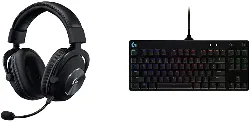 logitech g pro x casque gaming over - ear avec micro blue vo!ce + logitech g pro tkl tenkeyless clavier gaming mécanique