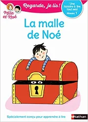 livre regarde, je lis avec noé et mila - lecture cp - niveau 1 - la malle de noé