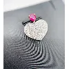 pendentif 2 ors coeur orné d'un rubis et de petits diamants or 750 millième (18 ct) 1,98g