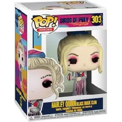 figurine funko! pop - dc comics - birds of prey - harley quinn black mask club - 10 cm - 303