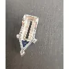 pendentif argent ornée d'une pierre bleue triangle argent 925 millième (22 ct) 1,17g