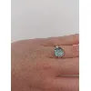 bague argent centrée d'une pierre bleue argent 925 millième (22 ct) 4,28g