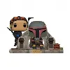 figurine funko! pop - star wars the mandalorian - pack 2 : boba fett & fennec on throne - 9 cm - 486