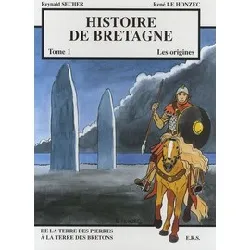 livre histoire de bretagne tome 1 - les origines - de la terre des pierres à la terre des bretons