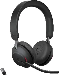 jabra evolve2 65 casque pc sans fil - casque audio anti - bruit certifié microsoft teams avec batterie longue durée - adaptateur b