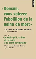 livre demain vous voterez l'abolition de la peine de mort - suivi de je crois qu'il y a lieu de recourir à la peine exemplaire