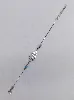 bracelet argent plume avec perles bleues argent 925 millième (22 ct) 1,68g