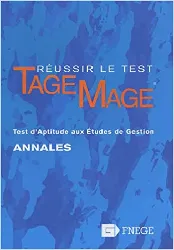 livre réussir le test tage - mage - test d'aptitude aux études de gestion