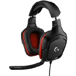 logitech gaming headset g332 - micro - casque - circum - aural - filaire - jack 3,5mm - noir, rouge