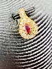 pendentif or rubis forme goutte entouré de 14 diamants or 750 millième (18 ct) 0,99g